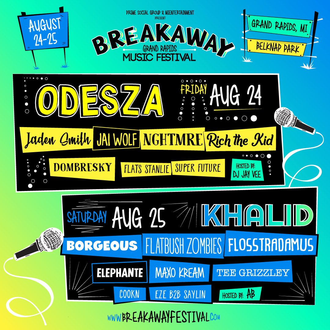 DetroitEDMFam's tweet image. BREAKAWAY VIP TICKET GIVEAWAY ☀️🔥

RT for a chance to win two (2) day VIP tickets to the festival! 

Must Follow: @DetroitEDMFam 

Goodluck!!