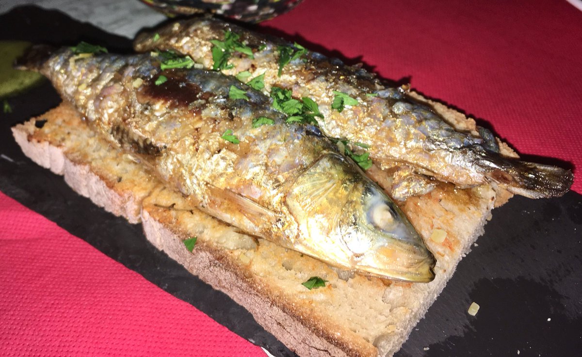 TableforTim's tweet photo. Great farewell meal at Beco a Sério #lisbon sardine starter and octopus main #doingtheseamus https://t.co/8KhgydjpyX