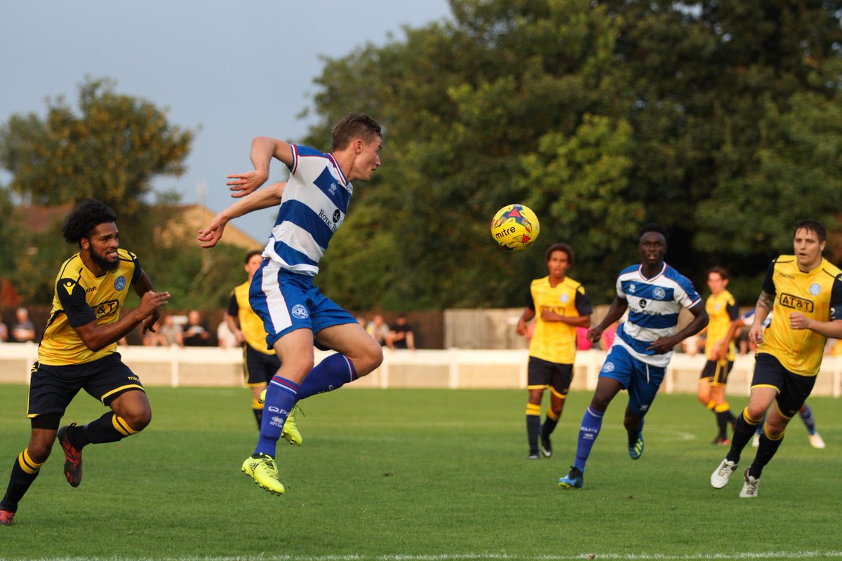 Former @StainesTownFC favourite <a href="/djwheeler07/">David Wheeler</a> in action for <a href="/QPR/">QPR FC</a> upon his return to Wheatsheaf Park