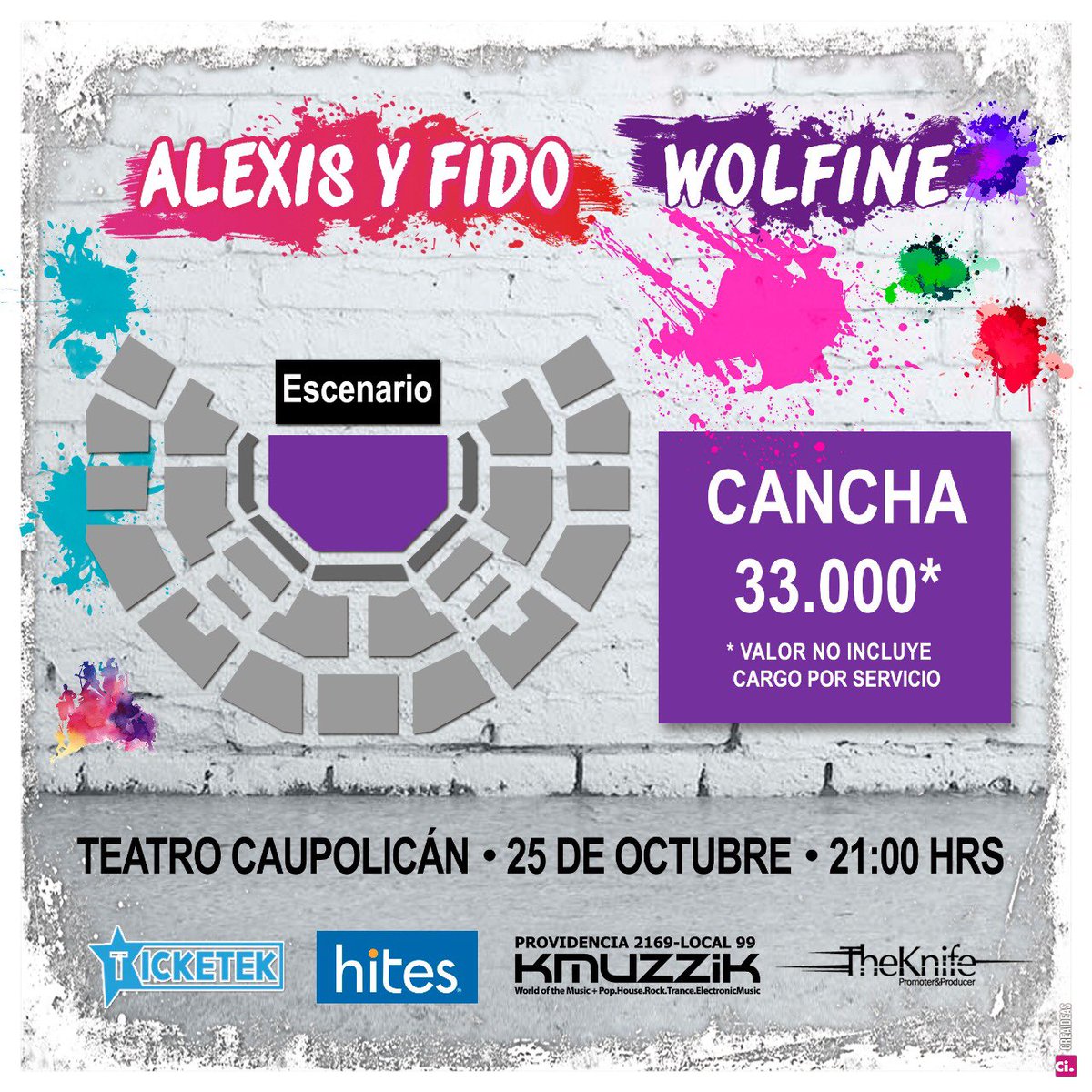 DvjPanda's tweet photo. “Alexis y Fido 🔥🔥 Wolfine”
#EnVivo #Santiago #Chile 🇨🇱 🆑 
25 de Octubre @TCAUPOLICAN.
Compra tú entrada con un 25% de descuento en preventa !! @TicketekChile 🎫🎫 y todas las tiendas #Hites de Chile. @alexisyfido @WOLFINE98 @Los40Chile @iguana_Chile @PandaMusicChile https://t.co/IzIoeiI6zA