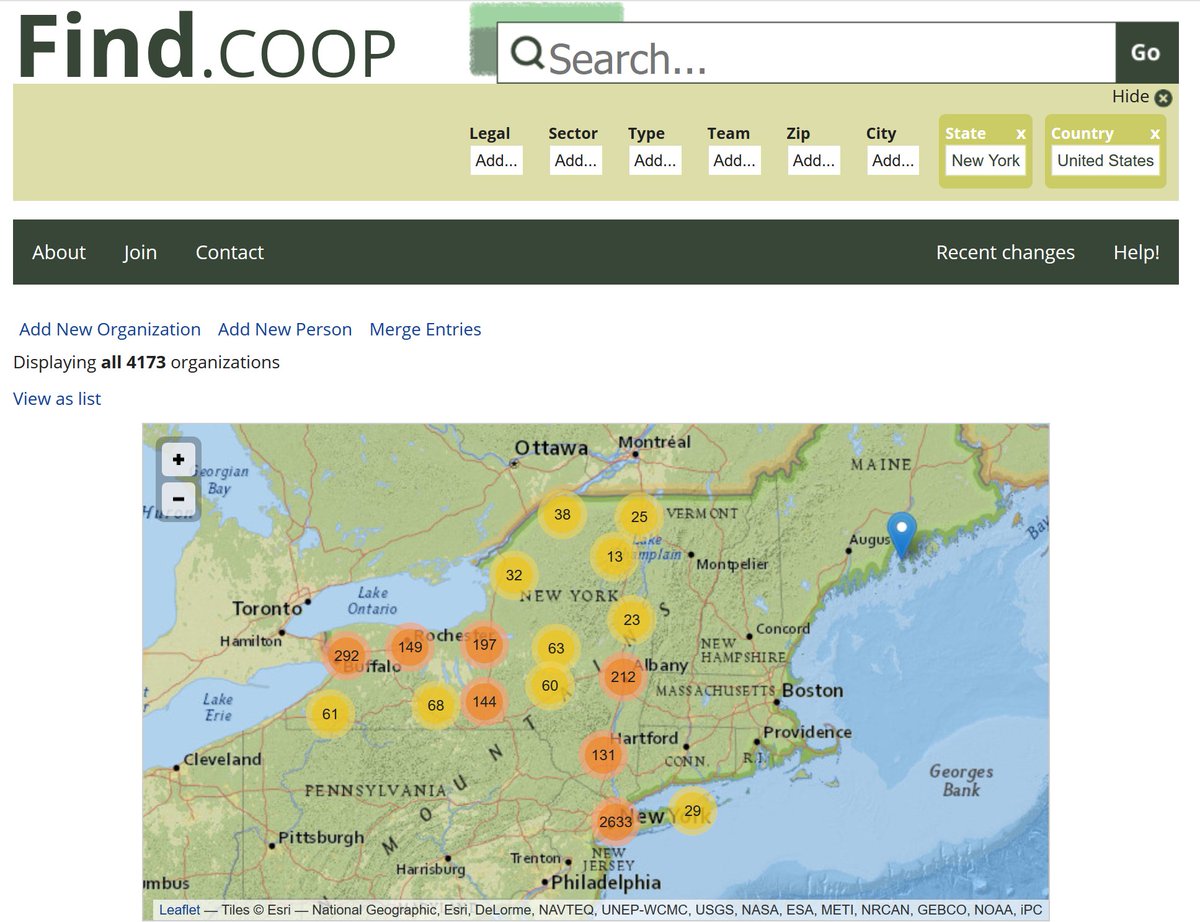 Another source of data related to fair &amp; equitable #valuechains are #SocialAndSolidarityEconomy mapping initiatives like Find.coop.

As part of that, <a href="/DataCommons/">Data Commons Co-op</a> &amp; <a href="/CoopDevInst/">Cooperative Development Institute (CDI)</a> recently completed a #CoopCensus for the Northeast US w/funding from <a href="/CabotCheese/">Cabot Creamery Co-operative</a>