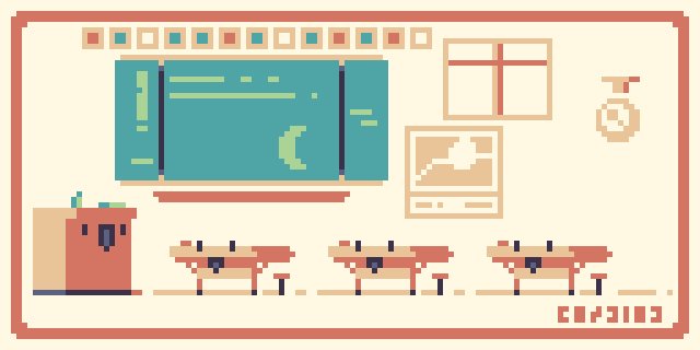 cod31n3's tweet photo. theme is #school

#aseprite 
#pixelart
#pixel_dailies
@Pixel_Dailies https://t.co/xl5Csa21eJ