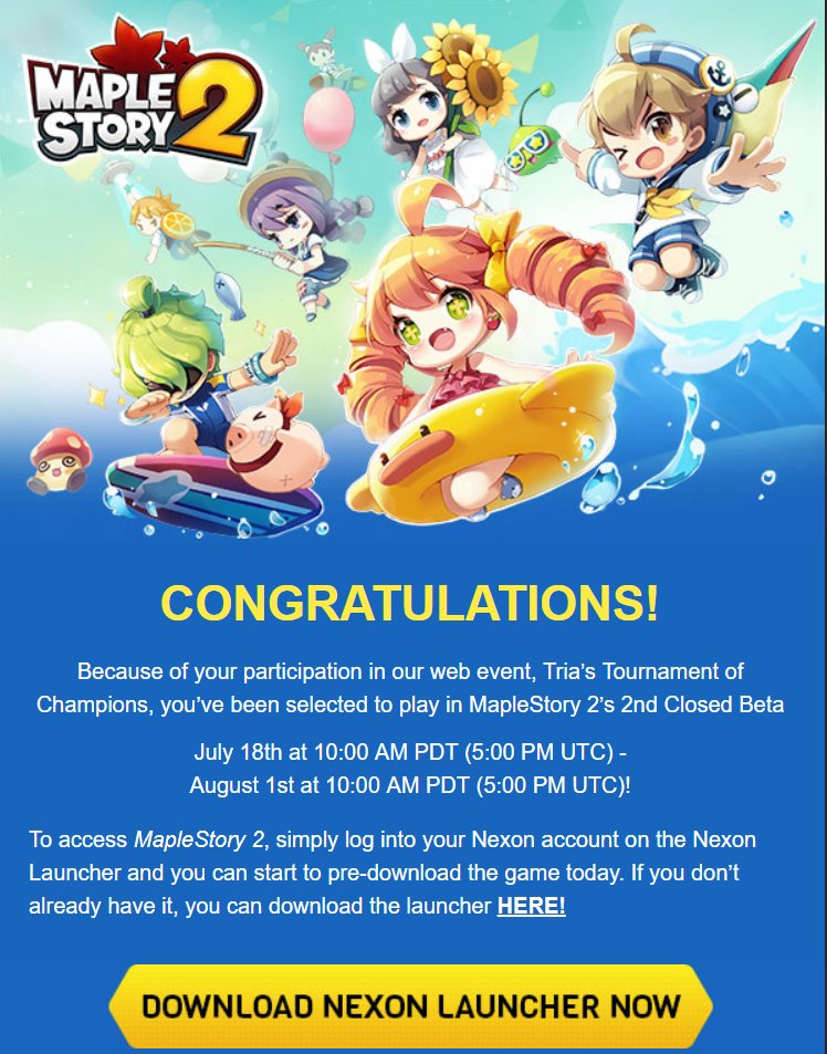 Woo, I got into this round of #MapleStory2 CBT :D