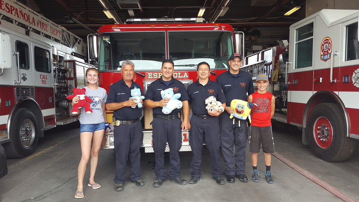 donating stuffed animals to fire department