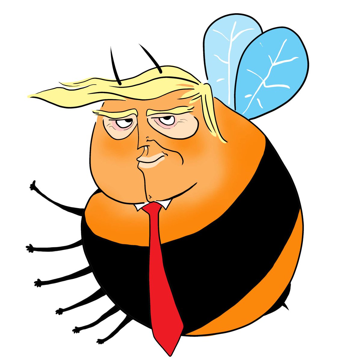 Trump as a smirking bee