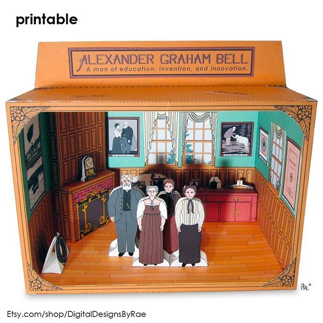 Alexander Graham Bell! ift.tt/2E9SXRp #Bell #telephoneinventor #printablediorama #educationalcraft #Etsy ift.tt/2L0Po4q