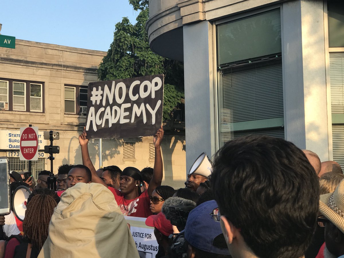 Reminder that <a href="/ChicagosMayor/">Mayor Brandon Johnson</a> is trying to build a $95 million cop academy in the West Side while racist cops continue to kill the same people that live in thes communities #HarithAugustus #NoCopAcademy