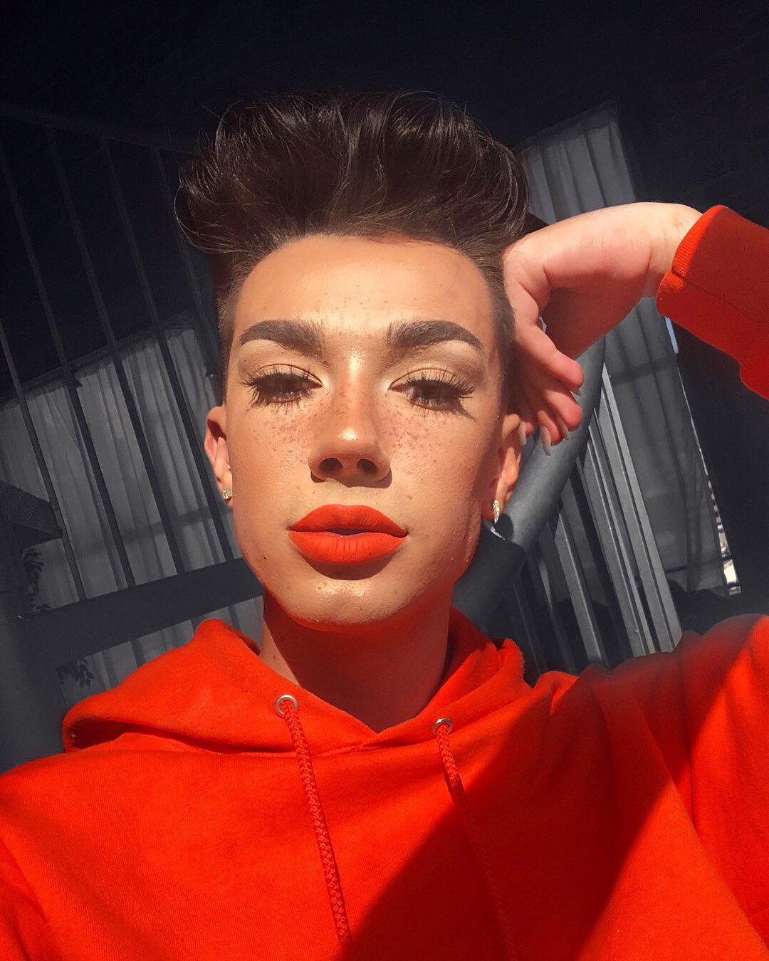 James charles orange hoodie best sale