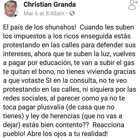 jespinozaef's tweet photo. País de los #Shunshos

Ahora a pagar para pertenecer a @PoliciaEcuador @FFAAECUADOR 

#TomaTuSi https://t.co/bAwI4txK0k