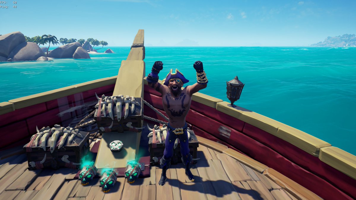DrFauli's tweet photo. Awesome 14 hour playsession in the @SeaOfThieves without letting my sloop sink. It was fun and there was a lot of awesome PvP involved to get those raids done. #BeMorePirate https://t.co/4bKxoewPZy