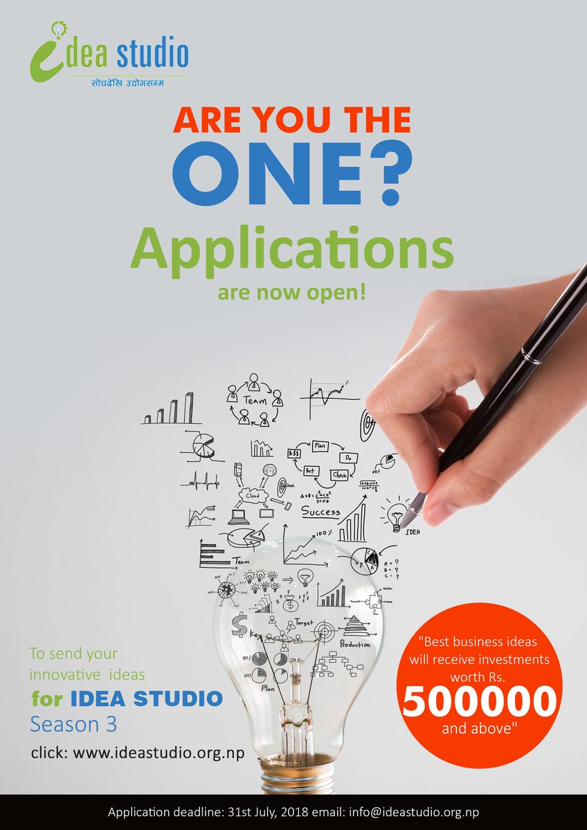 Meeting_Point11's tweet photo. Applications are open! Do send you innovative ideas and get investments worth 5 lakhs and above!
@IdeaStudioNepal https://t.co/rOeNN8pdBp