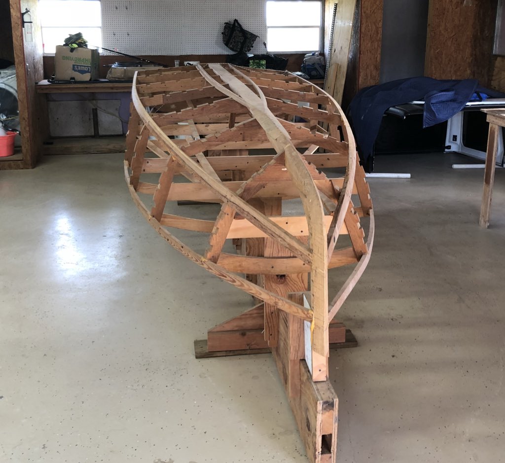 CajunTrippers's tweet photo. My old project has a new home! 😁 ready to start and finish! #boat #boatbuilder #woodenboat #woodworker #woodworking #carpenter #runabout #boatshow https://t.co/WMjcPE6jKg