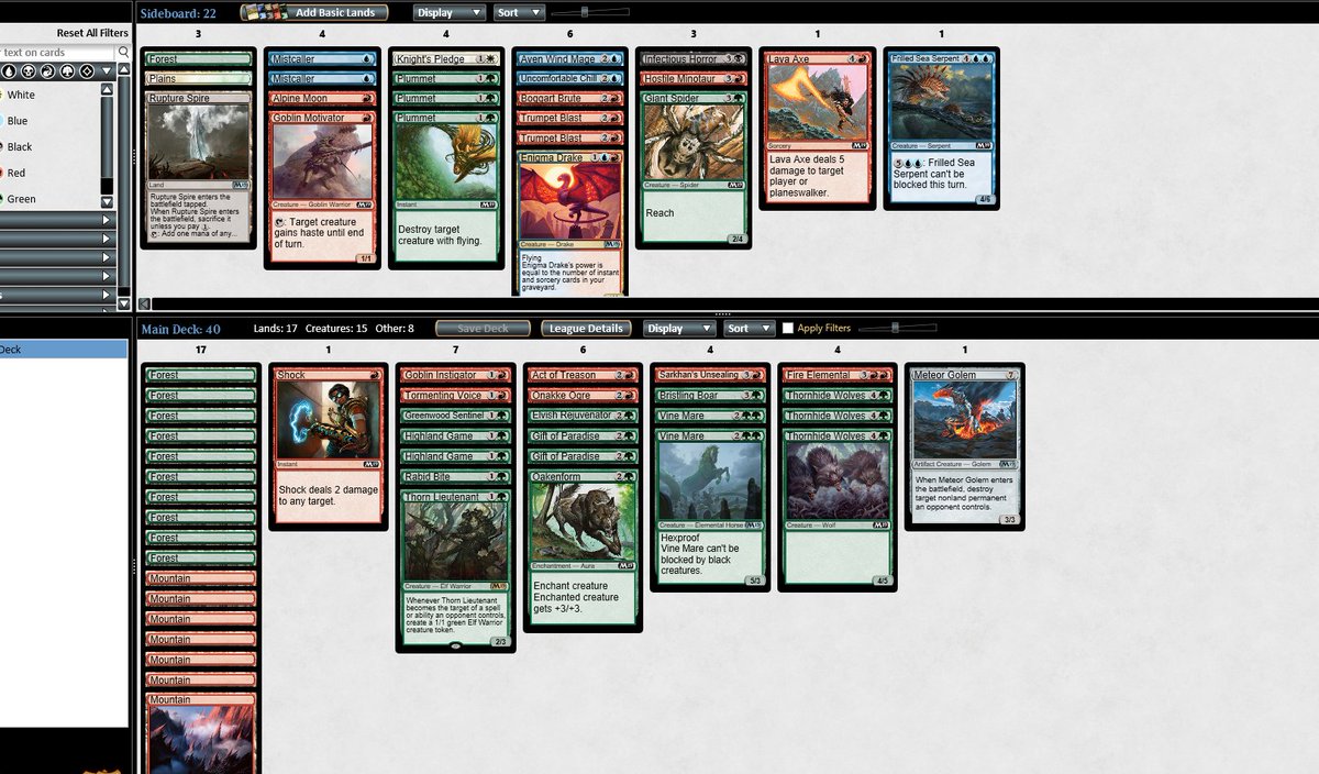 AlfaPhrog's tweet photo. If anybody was wondering how I got all my trophies, I'm going to tweet a bunch of 3-0 decks! #competitiveleagues #trophyleader #AlphaFrog #mtgo https://t.co/bLCrIxfTPI