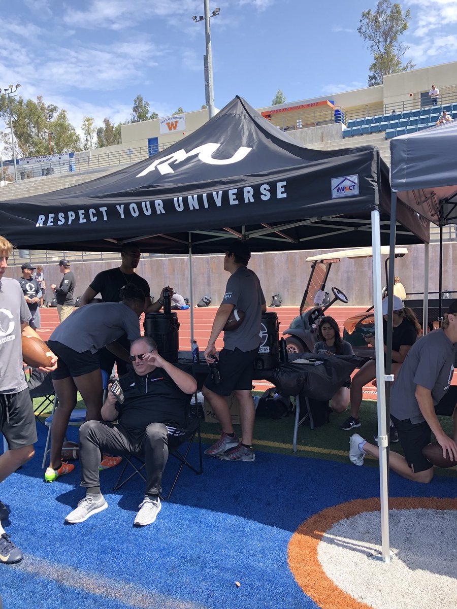 COYG96's tweet photo. The boys @QB_Collective taking a quick break @RYU_apparel tent and drinking @tracebeverage #QBCCollective18 #QBCClass18 #RYU #RespectYourUniverse https://t.co/Grckf9fy32