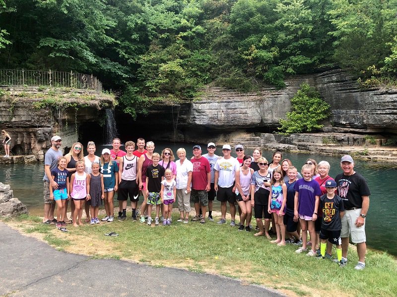 DickFaurot's tweet photo. What fun, spent last 4 days with g'kids at Branson.  Lots of other family members also there as you can see in the photo taken during a tour of Dogwood Canyon. https://t.co/Sgopt6Jg1S