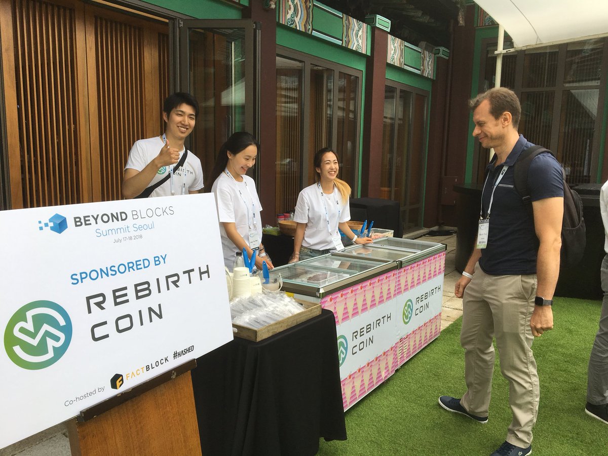 beyondblocks_'s tweet photo. #RebirthCoin is handing out free ice cream in the exhibition garden. Pay them a visit and cool off.
#beyondblocks #bbseoul2018 https://t.co/LYjRbYwcxb