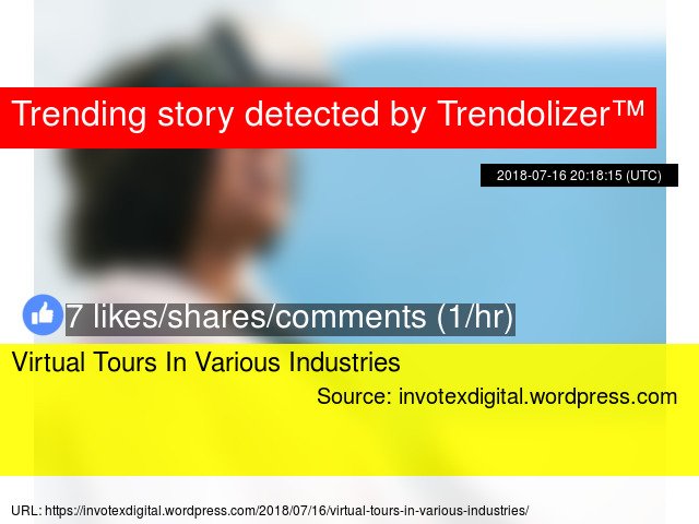Virtualitizer's tweet image. #VirtualTours In Various Industries #realitytechnology #Virtualrealitytechnology virtualreality.trendolizer.com/2018/07/virtua…