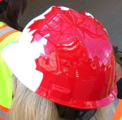 SaskMiningAssoc's tweet photo. Day #2 of Youth First Responder @StoonTribalCncl camp and it all starts with #PPE. Thx to Cam at #MSACanada for sponsoring the widely stylish and functional  🇨🇦 lids⛑ &amp; Kim from @NutrienLTD Allan for making sure we put them together the right way 😂 https://t.co/ycXwb3qmJE