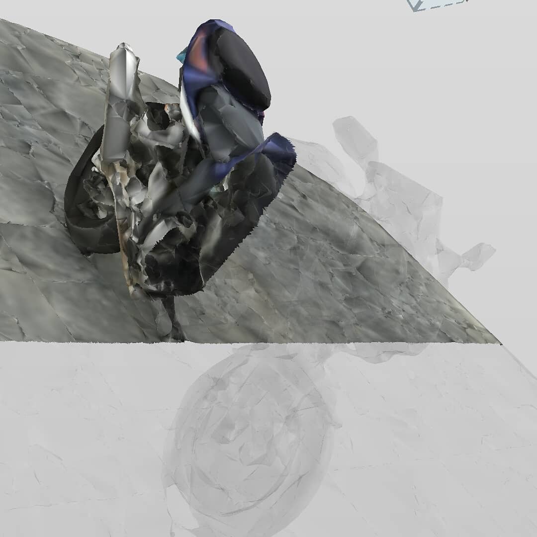 nevi34x's tweet photo. 先日、「カウル作ってコーイ！」ってお題を頂いたので、ひとまず自分のバイクをスキャンした。写真100枚ばかしグルッと撮影して、 #RecapPhoto につっこんで一晩。昔のプレステ感ある。パソコンで見るともうちょっと綺麗に見えるよ。目指せロケバニ？！ #SV400S このあと #Fusion360。 https://t.co/ZWEk95u2ww