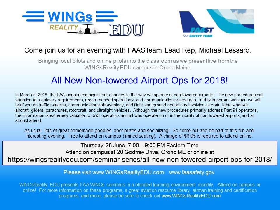 WINGsRealityEDU's tweet photo. FAA WINGs Webinar, Runway Incursions - Putting it All on The Line - https://t.co/5RDoubQAgu https://t.co/TzOrxJf9Li