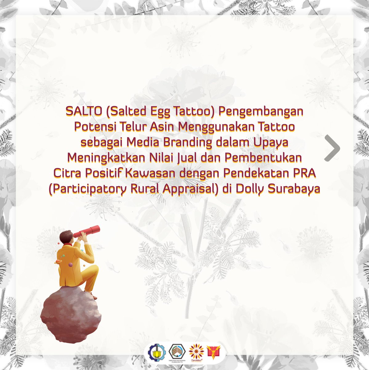 hmplITS's tweet image. [SCIENTIFIC PROJECT]

Halo sobat perencana!

Yuk kepoin ide PKM-M terdanai yang digagas oleh teman-teman kita. Gimana? Itung-itung membantu buat ide karyamu selanjutnya.

#ScientificProject
#KabinetDandelion
#HMPLITS
#ITSSurabaya