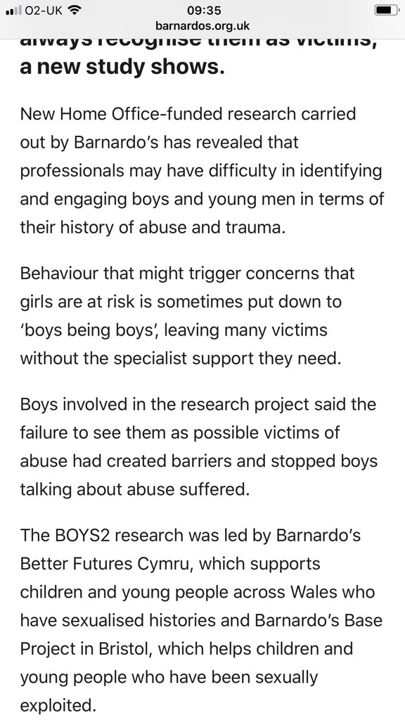 Interesting we talk of “boys being boys” attitude as a barrier and now <a href="/barnardos/">Barnardo’s</a> also use same words