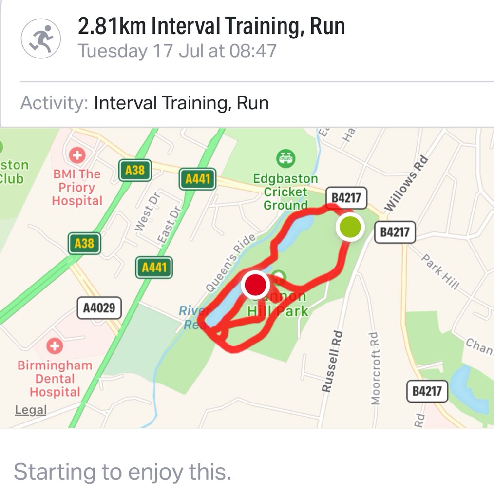 Ruki_Elmi's tweet photo. ✅ Day 3 #3kmrun round Cannon Hill
Tuesday 17th July: Ugh the body aches this morning  🤷‍♀️. https://t.co/1rjzMqVTWM