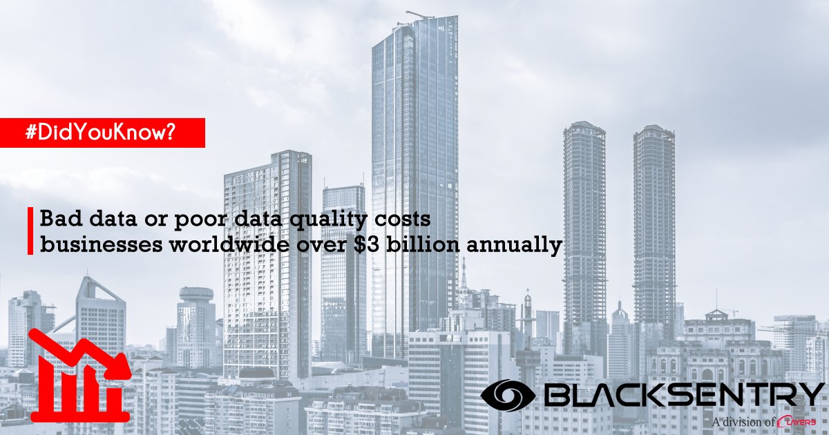 BlacksentryNG's tweet photo. #DidYouKnow: Bad data or poor data quality costs businesses worldwide over $3 billion annually? #BigData #Blacksentry https://t.co/bjmWruoXgk
