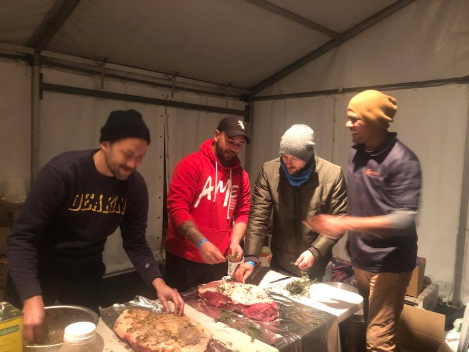 indigenousfire's tweet photo. Late night Kup Marri preparations. Thanks for your hard work you fullas,  delicious feed came out of the ground oven next morning feeding over 500 people at our Cultural Fire Day National #Indigenous Fire Workshop 2018 https://t.co/h6xhARiClm