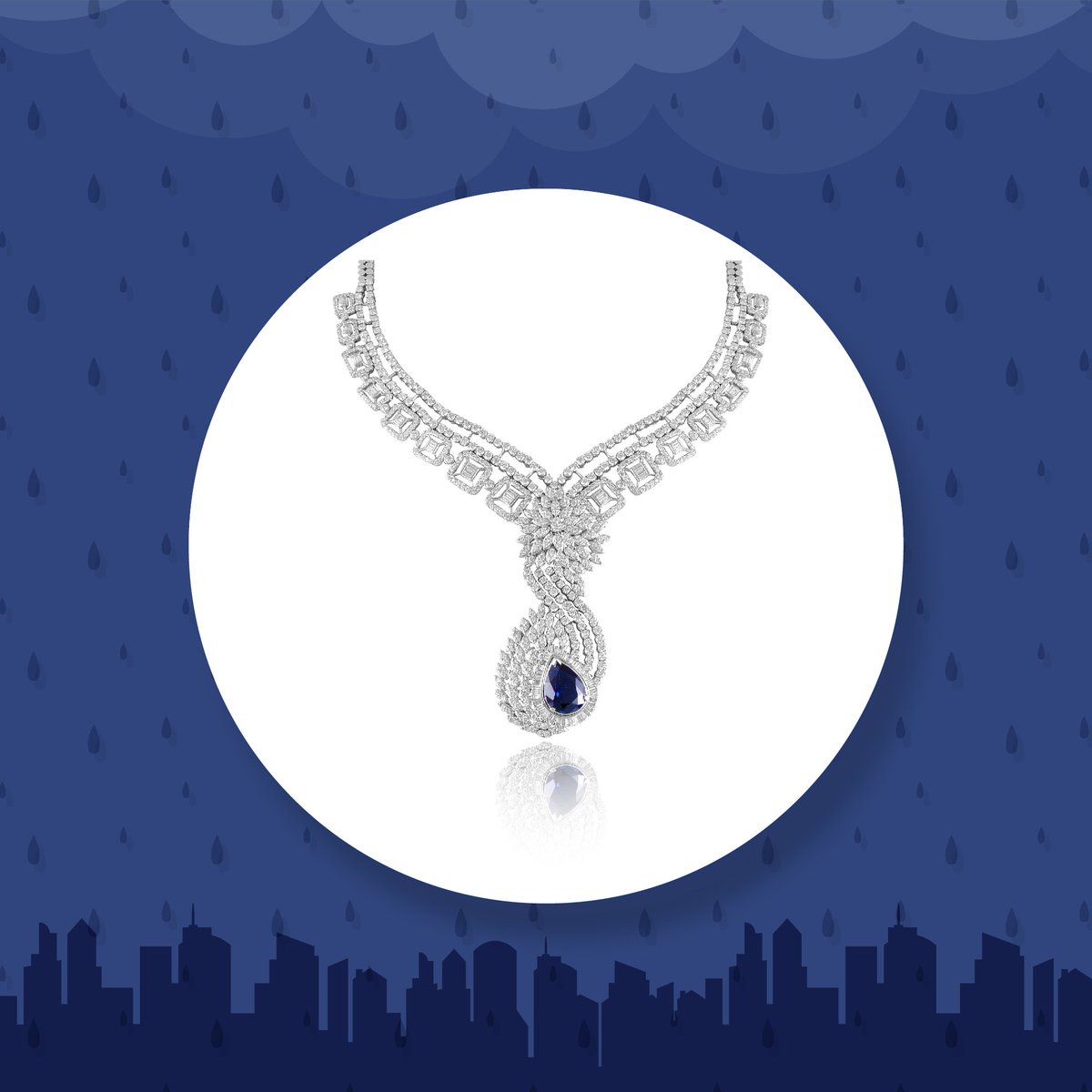 "A meticulously designed diamond neckpiece with a perfectly carved Blue saphire drop.
Here's to the Monsoon blues"
#mbj #mbjindia #thehouseofmbj #luxuryjewellwer #diamonds #diamondjewellery #jewellery #jewelry
