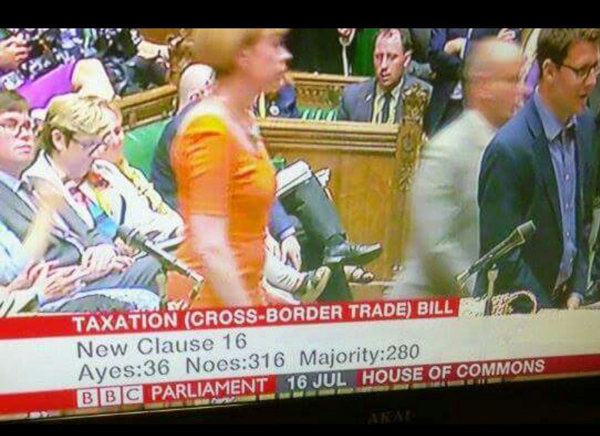 TheBorderLander's tweet photo. SNP Clause to the Taxation (Cross Border Trade) Bill NC16 would require Scottish Government consent to implement a number of powers in the Bill.
Ayes to the right (SNP) 36!
No to the Left (Tories) 316
Labour ABSTAIN!
#DissolveTheUnion #CompleteSham https://t.co/d75RDbKpR6