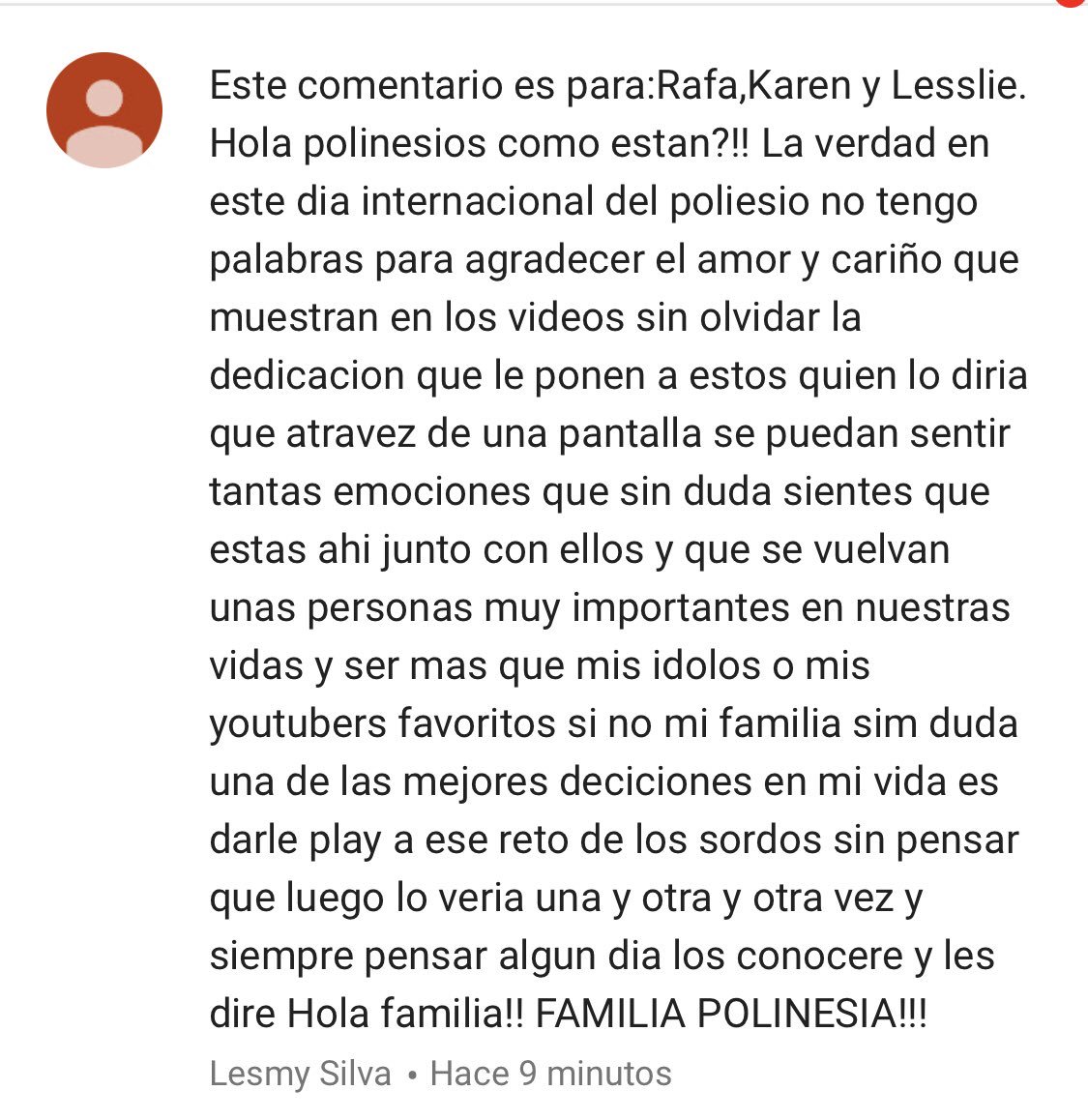 papapolinesio's tweet photo. Quedé enamorado de este comentario y gracias todos los Polinesios por esto 7 años un abrazo desde mi corazón https://t.co/QQTHuodxUc