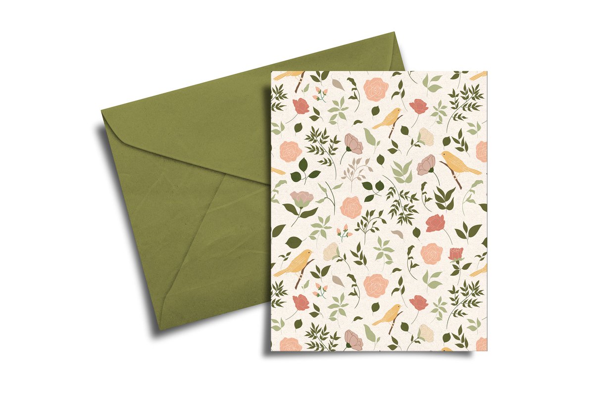 natdreamerblog's tweet image. Little roses and birds. New ‘Rosegarden’ pattern available to license🕊