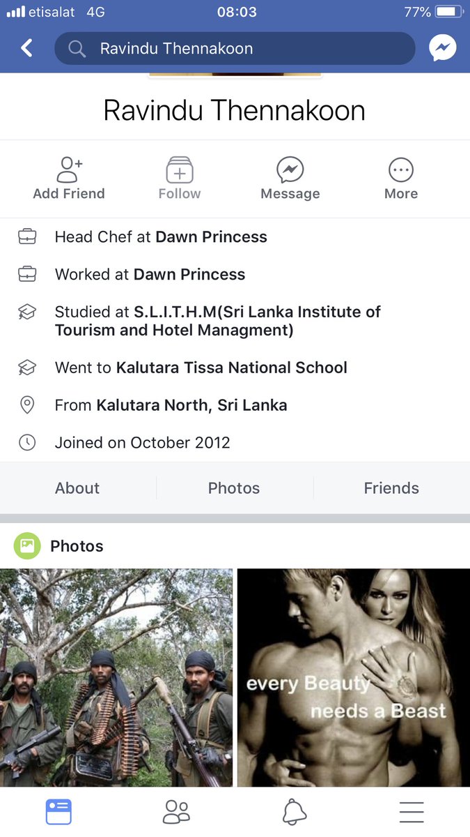 ElisBoots's tweet photo. @PrincessCruises Your calibre if staff seems to be slipping :). Here is your head chef spewing racist comments on an open forum. Do the right them. Teach them that there is no place for racism, sexism and bigotry in this side of the century! https://t.co/ZSc33kKALn