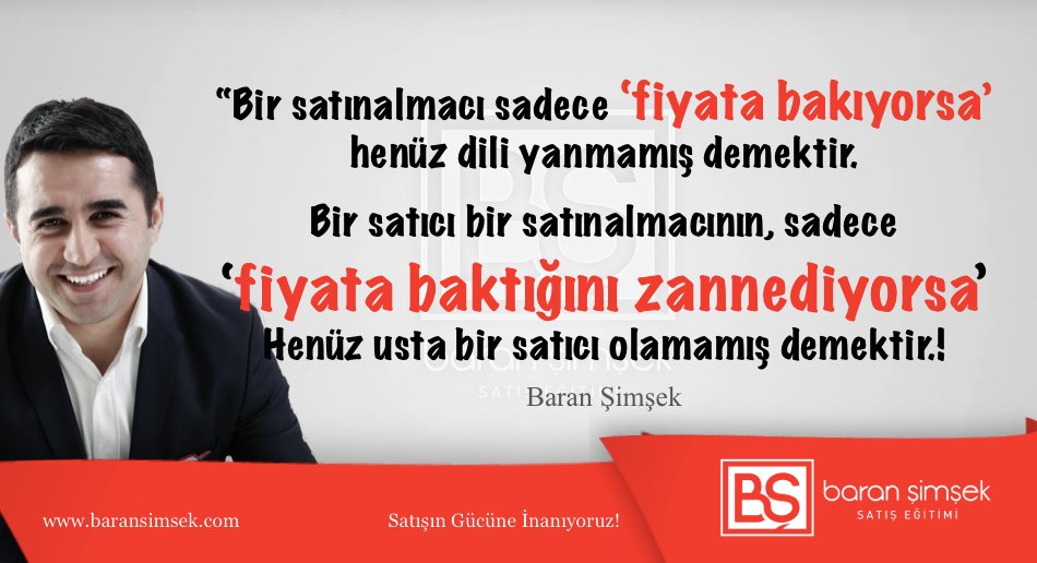 Sizde satınalmacıların sadece fiyata baktığını düşünen gruptan mısınız?

Satıcıların çoğu öyle..! baransimsek.com