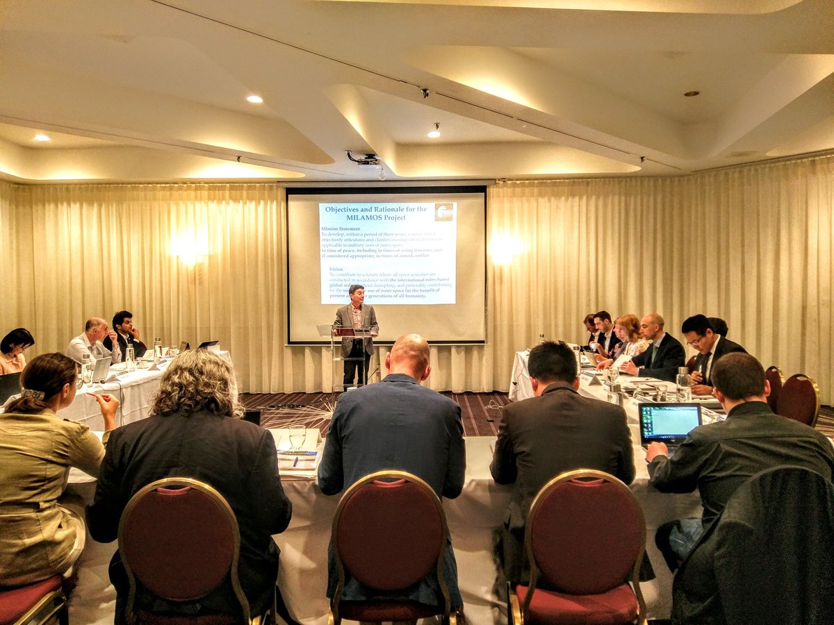 McGillManual's tweet photo. From 10-14 July, #MILAMOS #GroupofExperts discussed dozens of #lexlata rules, ranging from the concept of the #launchingState, non-appropriation and legality of the placement of weapons in #outerspace. The #McGillManual will go a long way to clarify customary #lawsinspace https://t.co/L8BPISX2GZ