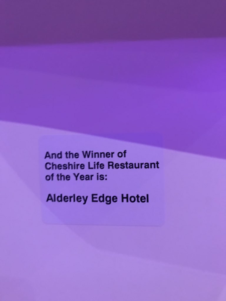 AlderleyHotel's tweet photo. We’re still on an absolute high! We are so so proud to have won RESTAURANT OF THE YEAR at the @cheshirelife Food and Drink Awards. It makes all the hard work and hours of work worth it. Huge well done to Head Chef Sean Sutton and all the team who made this happen! https://t.co/zSJAGk6gjZ