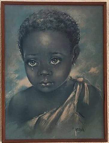 Afurakan's tweet photo. Please help a friend in tracking down the artist or history of this artwork.

She has been struggling to get information on this artwork that was mass produced and became a part of many black SA homes. 

Can anyone help with any information or any leads? 
@moipone_tlale https://t.co/P9y3ZvyTWN