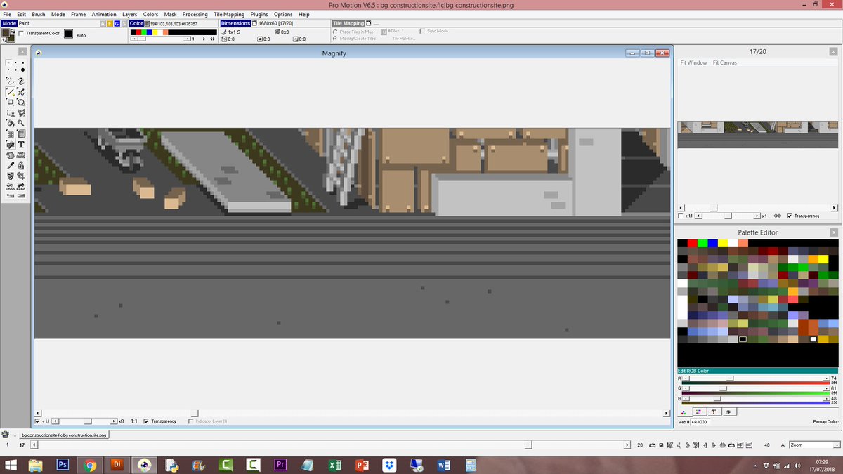 psypsoft's tweet photo. A quick work in progress screen shot of the construction site level in #MiniBrawl. #indiegames #gamedev #pixelart https://t.co/Uami79h7av