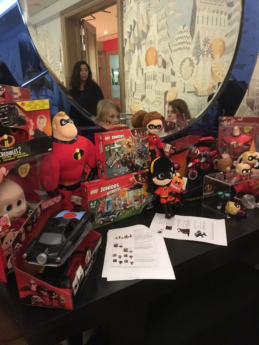Norton_PR's tweet photo. @ManVsPink @LetToysBeToys @JAKKStoys There sure are! There are a number of Elastigirl action figures and sets - this pic only showcases a few from the screening event this weekend but I can get details of them for you! https://t.co/3UEWis2fOo