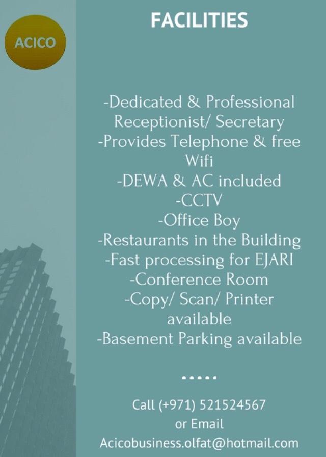AcicoBusiness's tweet photo. #Businesscentre #RealEstateDubai #commercialproperty #Business_services #Dubai #UAE #OfficeSpace #Workplace #dubairealestate  #dubaiproperties #furnishedoffice  #dubairealestateagent #dubailife #dubairent
Contact us on: 00971 52 668 7720
Email us at: olfat.hijazi@acicogroup.com https://t.co/Ie7o6744Z3