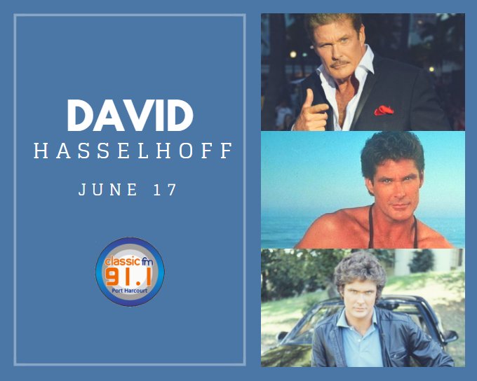 Happy birthday to TV actor David Hasselhoff (Baywatch, Nightrider) 