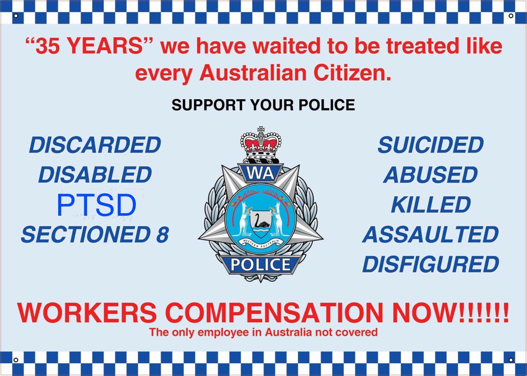 Mikess05T's tweet photo. One of the placards for the August 3rd March in the city. West Australian Retired Cops marching for equal rights. Sad times. https://t.co/5zmjz6S4Ls