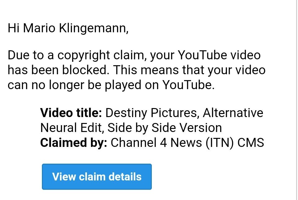 quasimondo's tweet image. Hmm, how can Channel 4 claim copyright to a video that I grabbed from the @Guardian which they filmed off a screen at a press conference?