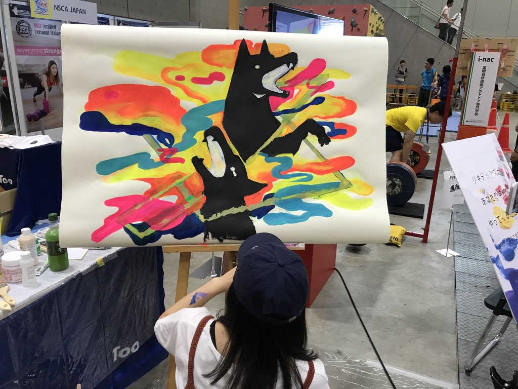 bonny_colart's tweet photo. #NSG夏フェス

遅くなりましたが御礼です(*´ω｀*)。

2日間にわたりデモンストレーションを披露してくださった、mothra ＠mosuramix さんと佐田鳩子 ＠SataHatoco さん。リキテックスガッシュアクリリックプラスを個性豊かに表現してくださり本当にありがとうございました😊 https://t.co/EqaPh08Vy3