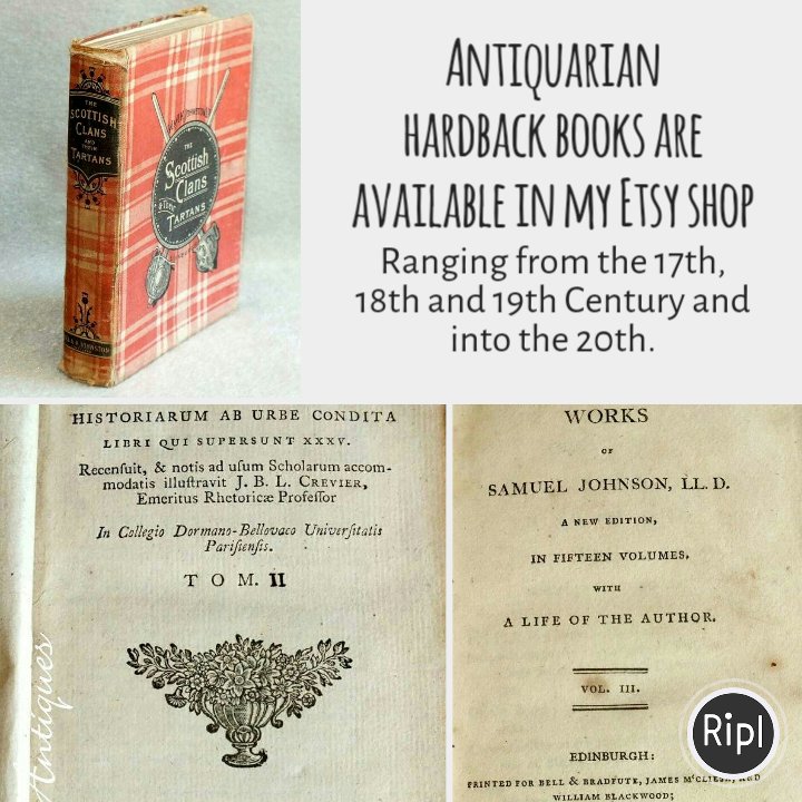 #Antiquarian #books are available in my #EtsyShop #galleryantiques galleryantiques.etsy.com there is a limited time left for the #SummerSale price. #eshopuk #shopsmall #etsybooks #etsy #noths 
via ripl.com