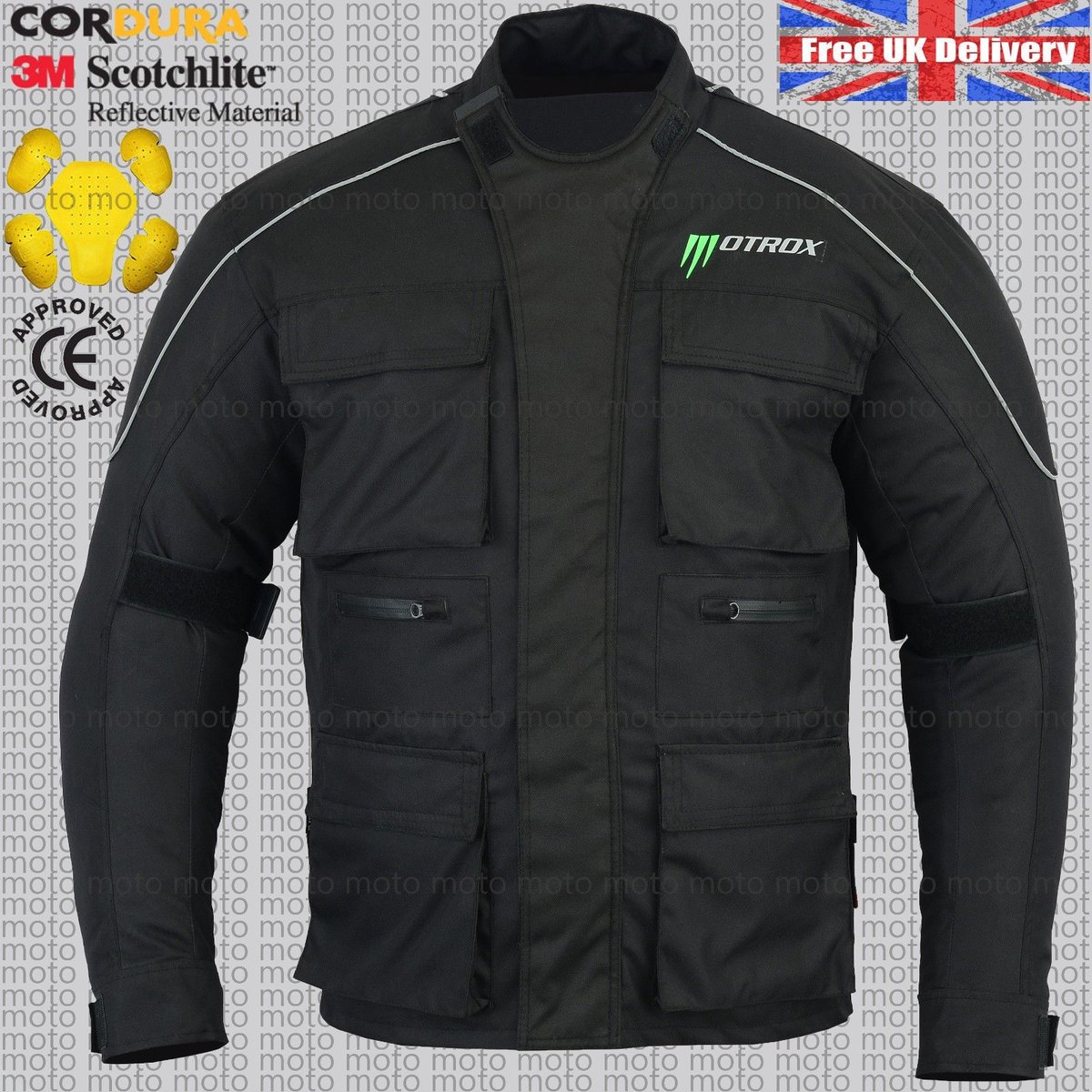 New Motorbike Motorcycle Waterproof Textile Men/'s Jacket Coat With CE Armoured