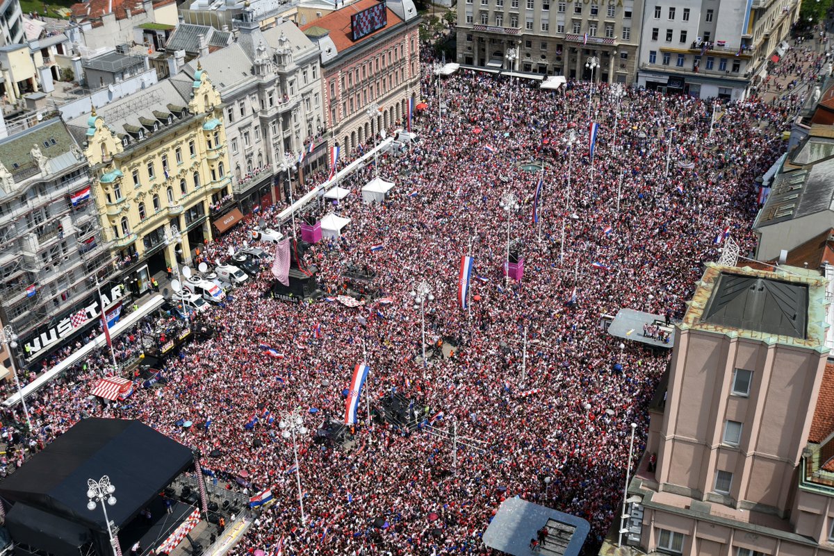 They didn't win the tournament, but Croatia's national team received a huge welcome home after finishing runner-up in the World Cup. #crotia #france #FIFAWC2018Final #FifaWorldCup2018