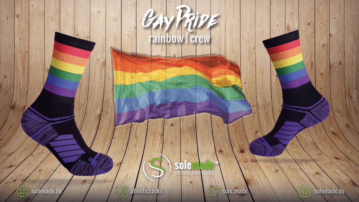sole_made's tweet photo. Some people are gay - Get over it!
Show your _Gay Pride_ with our brand new Gay Pride Rainbow Socks in Crew Length.
NEW - Our unique digital printing system. As a result, we can now implement even more design options for "The Most Comfy Sock".
#CSD2018 #gaypride2018 #sole_made https://t.co/aPqseckndj