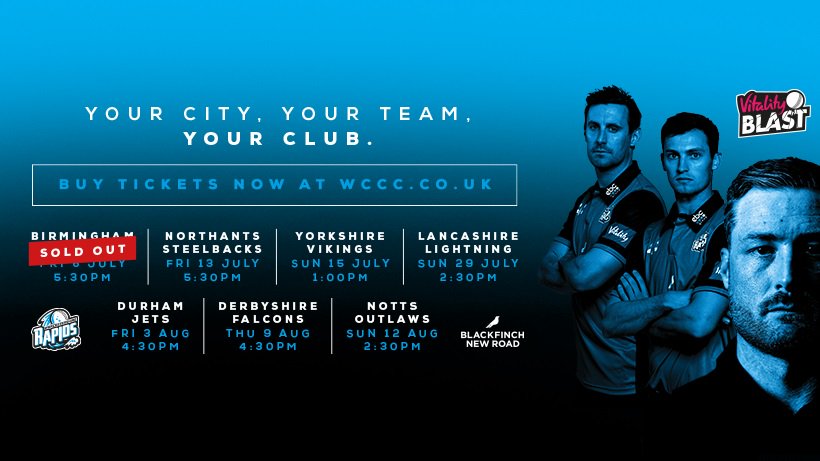 WorcsCCC's tweet photo. Competition Time!  We have 5 pairs of tickets up for grabs!

Simply Like &amp; Retweet to be in with the chance of winning 2 free tickets to our Vitality Blast fixture vs Lancashire Lightning on Sunday 29th July at Blackfinch New Road. The winners will be announced on Tues 24th July! https://t.co/pcNbWImJwO